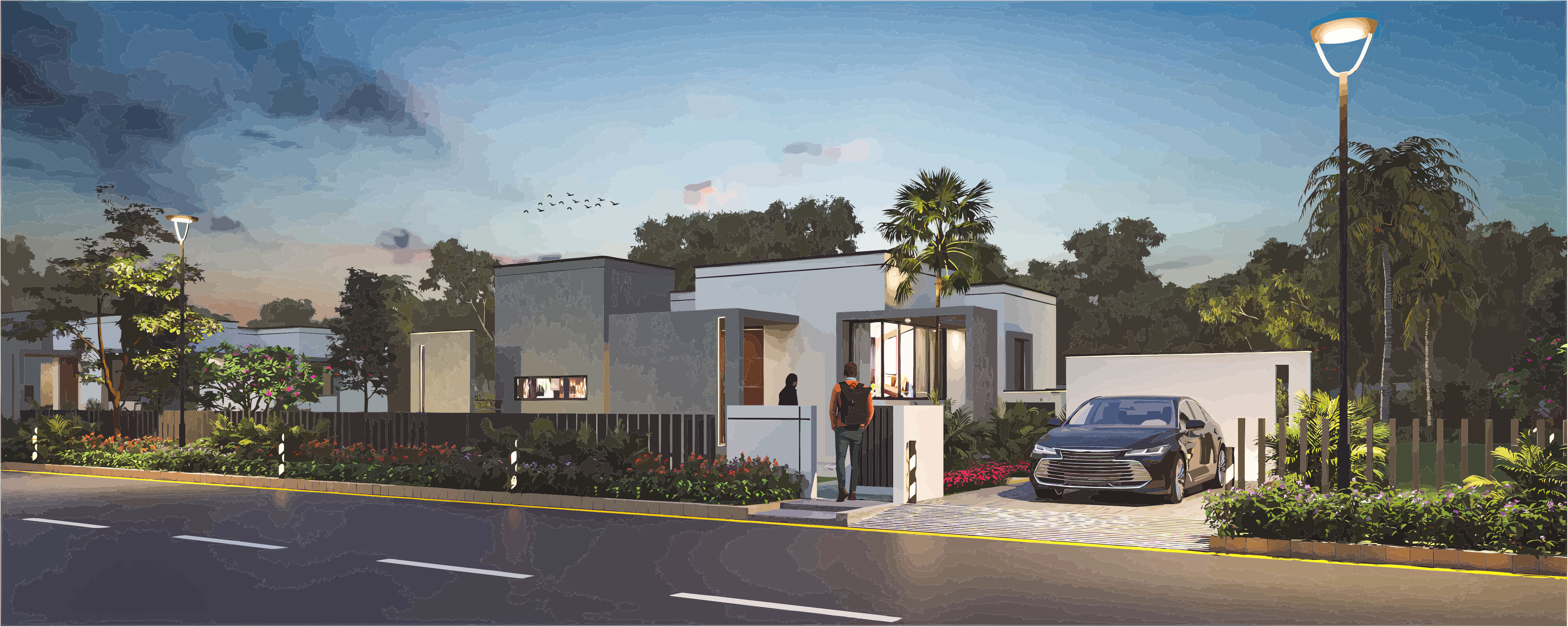 East Villa 90X90 Evening View_NEW